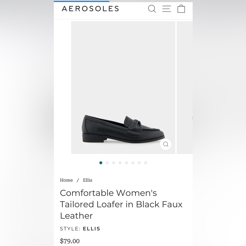 Aerosoles Black Ellis Tailored Loafer Size 9.5 NEW